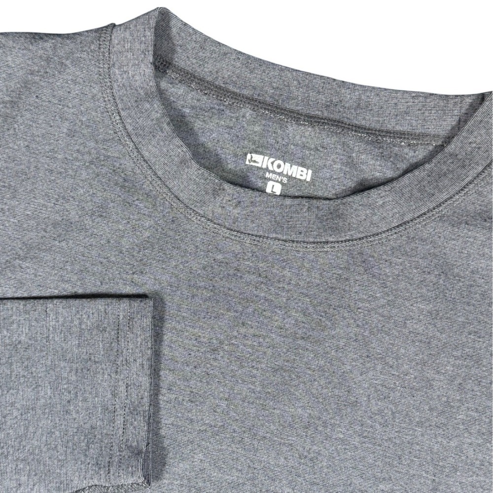 Kombi Base Layer Men Large Gray Performance Wool Blend Long Sleeve Thermal Top
